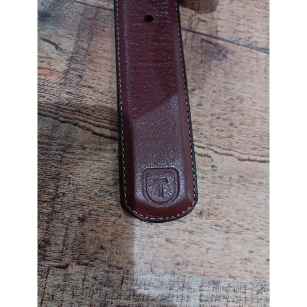 Tecovas Cowboy Western Handmade Calfskin Belt Men's Brown  ‎ size Large 5 Hole